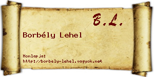 Borbély Lehel névjegykártya